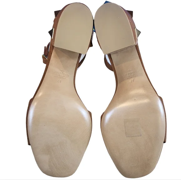 Valentino Garavani Block Heel Sandals Tan 41 - Picture 6 of 7